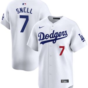 Los Angeles Dodgers #7 Blake Snell White 2024 Home Limited Stitched Jersey