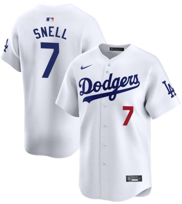 Los Angeles Dodgers #7 Blake Snell White 2024 Home Limited Stitched Jersey