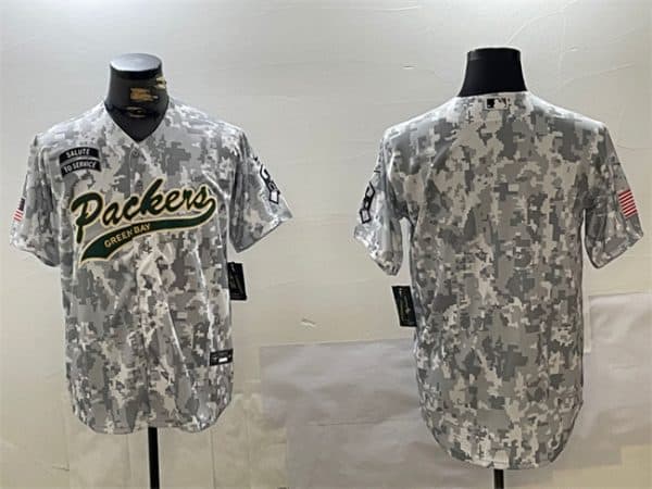 Green Bay Packers Blank 2024 Arctic Camo Salute To Service Stitched Jersey