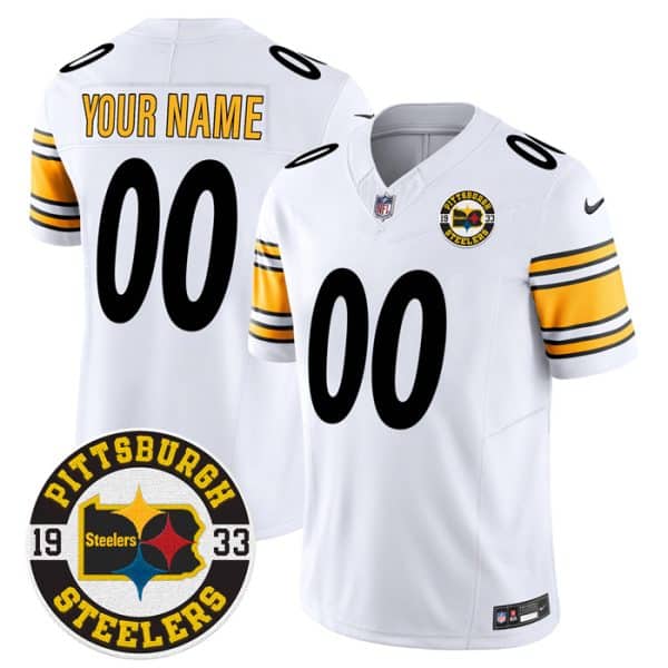 Pittsburgh Steelers Throwback 1933 Patch white Vapor Limited All Stitched Jersey