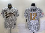 New Orleans Saints #12 Chris Olave 2024 Arctic Camo Salute To Service Stitched Jersey
