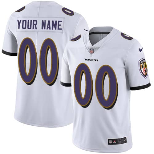 Ravens Customized White Vapor Untouchable Limited Stitched Jersey