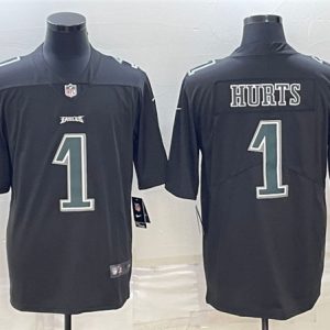 Philadelphia Eagles #1 Jalen Hurts Black Vapor Untouchable Limited Stitched Jersey