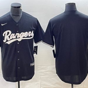 Texas Rangers Blank Black Cool Base Stitched Jersey