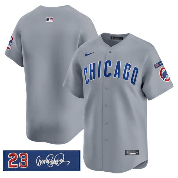 Chicago Cubs Blank Gray 'Ryne Sandberg Tribute' Vapor Limited V3 Stitched Jersey