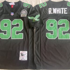 Philadelphia Eagles #92 Reggie White Black Throwback Stitched Jersey