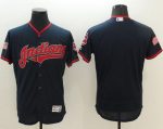 Indians Blank Navy Blue Fashion Stars Stripes Flexbase Authentic Stitched Jersey