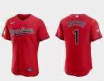 Cleveland Guardians #1 Amed Rosario Red Flex Base Stitched Jersey