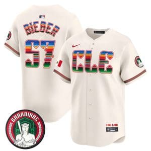 Cleveland Guardians #57 Shane Bieber Cream Mexico Vapor Premier Limited Stitched Jersey