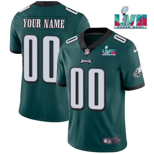 Philadelphia Eagles Active Player Custom Green Super Bowl LVII Patch Vapor Untouchable Limited Stitched Football Jersey