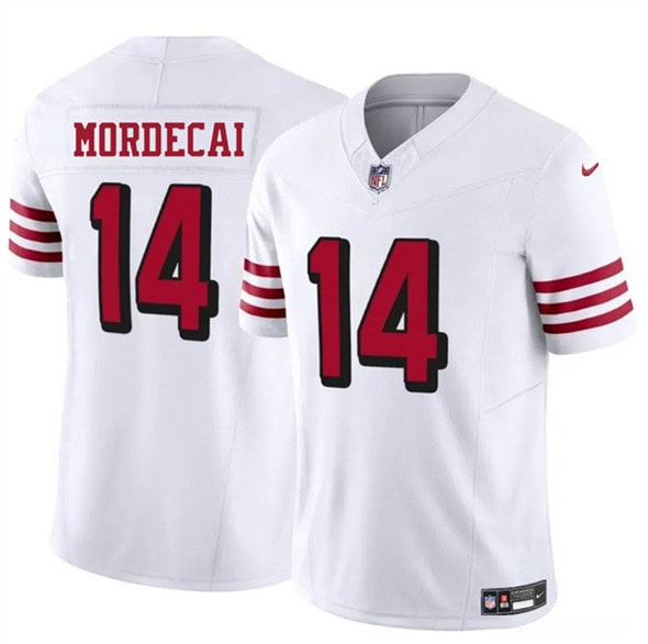 San Francisco 49ers #14 Tanner Mordecai New White 2025 F.U.S.E. Vapor Untouchable Limited Stitched Jersey
