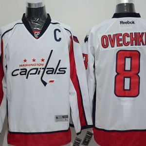 Capitals #8 Alex Ovechkin White Stitched Jersey