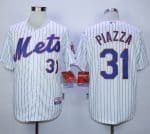 Mets #31 Mike Piazza White(Blue Strip) Home Cool Base Stitched Jersey