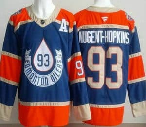 Edmonton Oilers #93 Ryan Nugent Hopkins Blue Heritage Classic Authentic Jersey