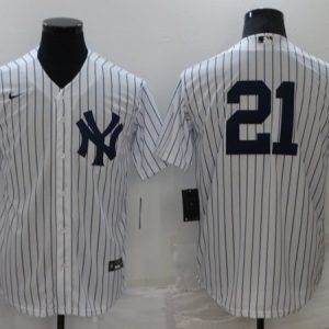 New York Yankees #21 Paul O'Neill White Cool Base Stitched Baseball Jersey