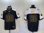 Pittsburgh Steelers #90 T.J. Watt Black White 2024 F.U.S.E. DMR Patch Vapor Untouchable Limited Stitched Jersey