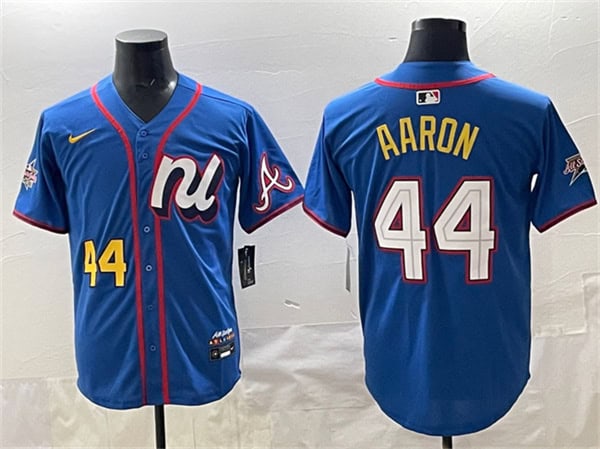 National League #44 Hank Aaron Blue 2025 All-Star Edition Limited Stitched Jersey