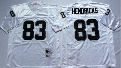 Mitchell And Ness Raiders #83 Ted Hendricks White Throwback Stitched Jersey