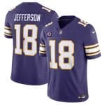 Minnesota Vikings #18 Justin Jefferson Purple 2024 F.U.S.E. Throwback With 2-Star C Patch Vapor Limited Stitched Jersey