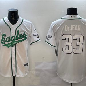 Philadelphia Eagles #33 Cooper DeJean White Cool Base Stitched Jersey