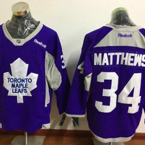 Maple Leafs #34 Auston Matthews Purple Practice Stitched Jersey