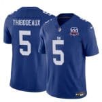 New York Giants #5 Kayvon Thibodeaux Blue 2024 F.U.S.E. 100TH Season Patch Vapor Untouchable Limited Stitched Jersey
