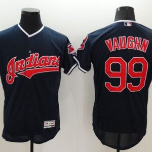 Indians #99 Ricky Vaughn Navy Blue Flexbase Authentic Collection Stitched Jersey