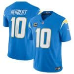 Los Angeles Chargers #10 Justin Herbert Blue 2025 F.U.S.E With 4-Star C Patch Vapor Limited Stitched Jersey