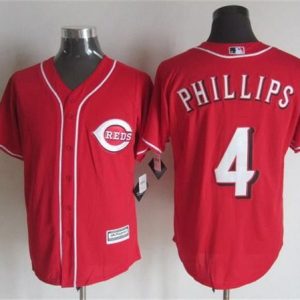 Reds #4 Brandon Phillips Red New Cool Base Stitched Jersey