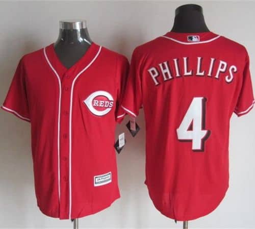 Reds #4 Brandon Phillips Red New Cool Base Stitched Jersey