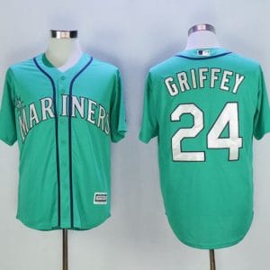 Mariners #24 Ken Griffey Green New Cool Base 2016 Hall Of Fame Patch Stitched Jersey