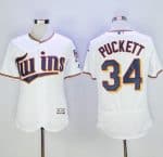 Twins #34 Kirby Puckett White Flexbase Authentic Collection Stitched Jersey