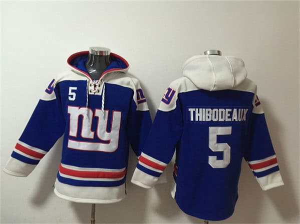 New York Giants #5 Kayvon Thibodeaux Blue Ageless Must-Have Lace-Up Pullover Hoodie
