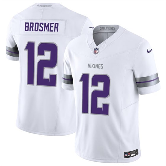Minnesota Vikings #12 Max Brosmer White 2025 F.U.S.E. Winter Warrior Limited Football Stitched Jersey