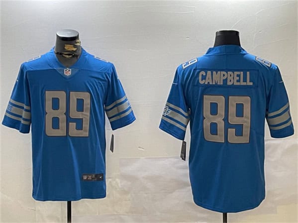 Detroit Lions #89 Dan Campbell Blue Vapor Untouchable Limited Stitched Jersey