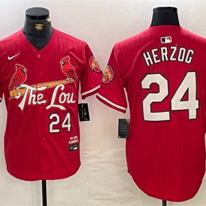 St. Louis Cardinals #24 Whitey Herzog Red 2024 City Connect Limited Stitched Jersey