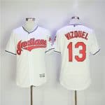 Cleveland Indians #13 Omar Vizquel White Flexbase Stitched Jersey