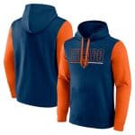 Chicago Bears Navy Orange Outline Pullover Hoodie