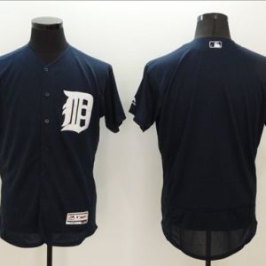 Tigers Blank Navy Blue Flexbase Authentic Collection Stitched Jersey