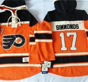 Flyers #17 Wayne Simmonds Orange Sawyer Hooded Sweatshirt Stitched Jersey
