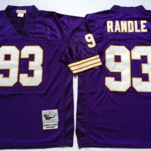 Mitchell Ness Vikings #93 John Randle Purple Stitched Throwback Jersey