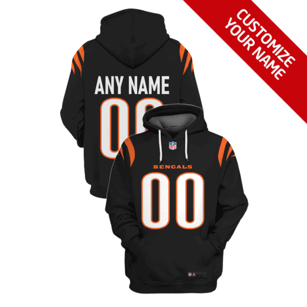 Cincinnati Bengals Active Player Custom 2021 Black Pullover Hoodie
