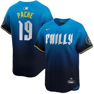 Philadelphia Phillies #19 Cristian Pache Blue 2024 City Connect Limited Stitched Jersey