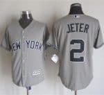 Yankees #2 Derek Jeter Grey New Cool Base Stitched Jersey