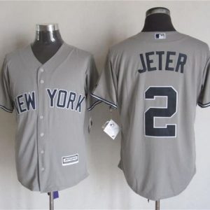 Yankees #2 Derek Jeter Grey New Cool Base Stitched Jersey