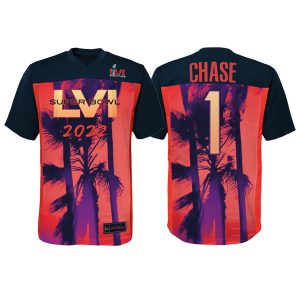 Cincinnati Bengals #1 Ja'Marr Chase Super Bowl LVI Red Black Stitched Jersey