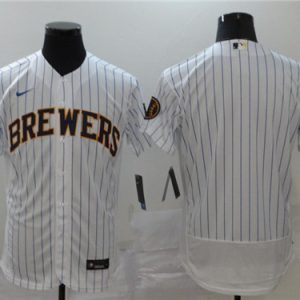 Milwaukee Brewers Blank White Flex Base Stitched Jersey