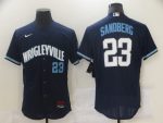 Chicago Cubs Blank 2021 #23 Ryne Sandberg Navy City Connect Stitched Jersey