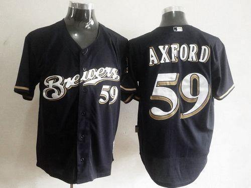 Brewers #59 John Axford Blue Cool Base Stitched Jersey