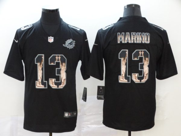 Miami Dolphins #13 Dan Marino 2019 Black Statue Of Liberty Limited Stitched Jersey